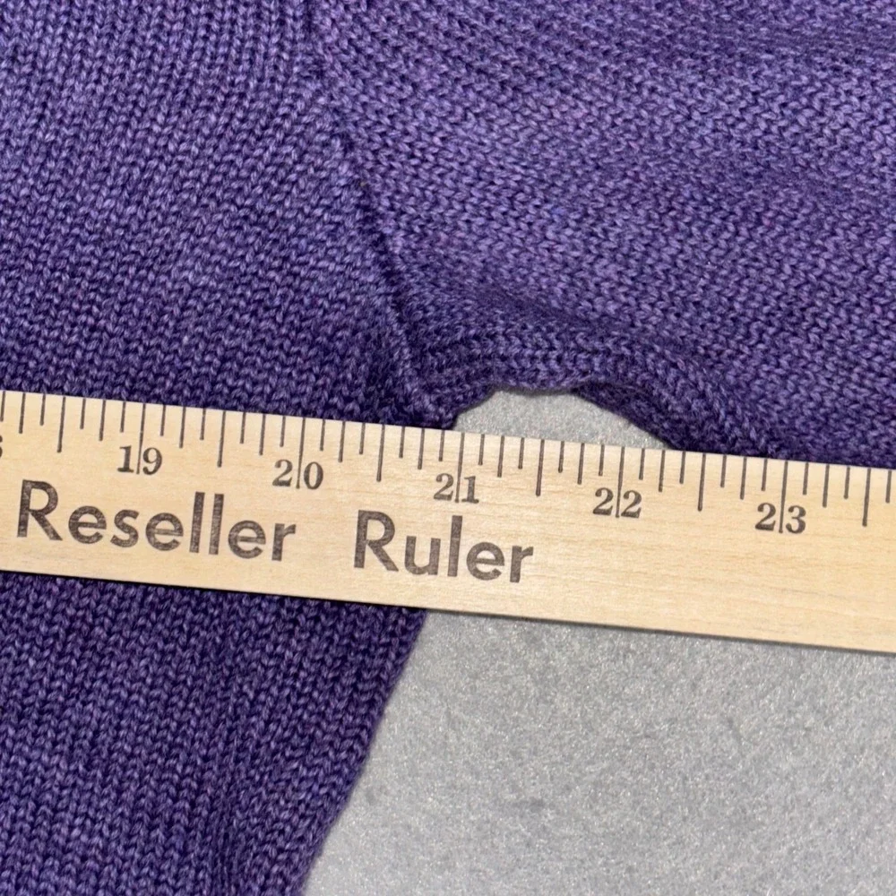 Polo‎ Ralph Lauren Sweater Mens Medium Purple Cotton 1/4 Zip Mock Neck Pullover